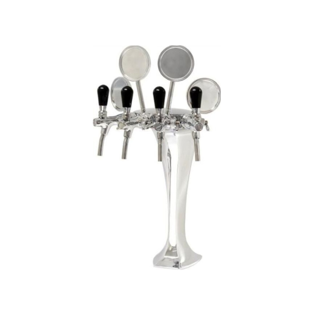 Metal tower KOBRA for 4 taps Silver