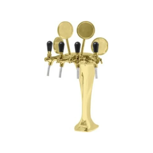 Metal tower KOBRA for 4 taps Gold